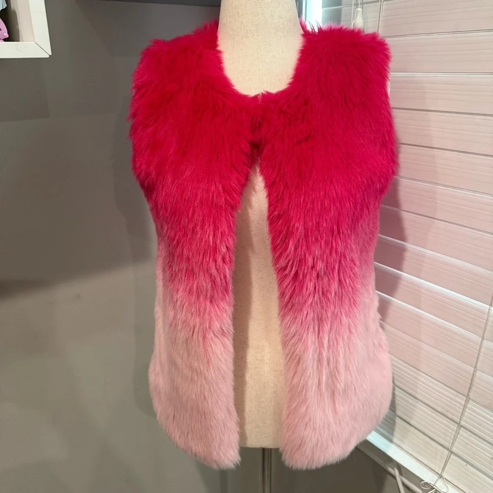 Trolls Vibrant‎ Pink Ombré Faux Fur Vest